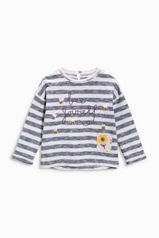 Blue Striped 'Bee Yourself' Tee (3mths-6yrs)